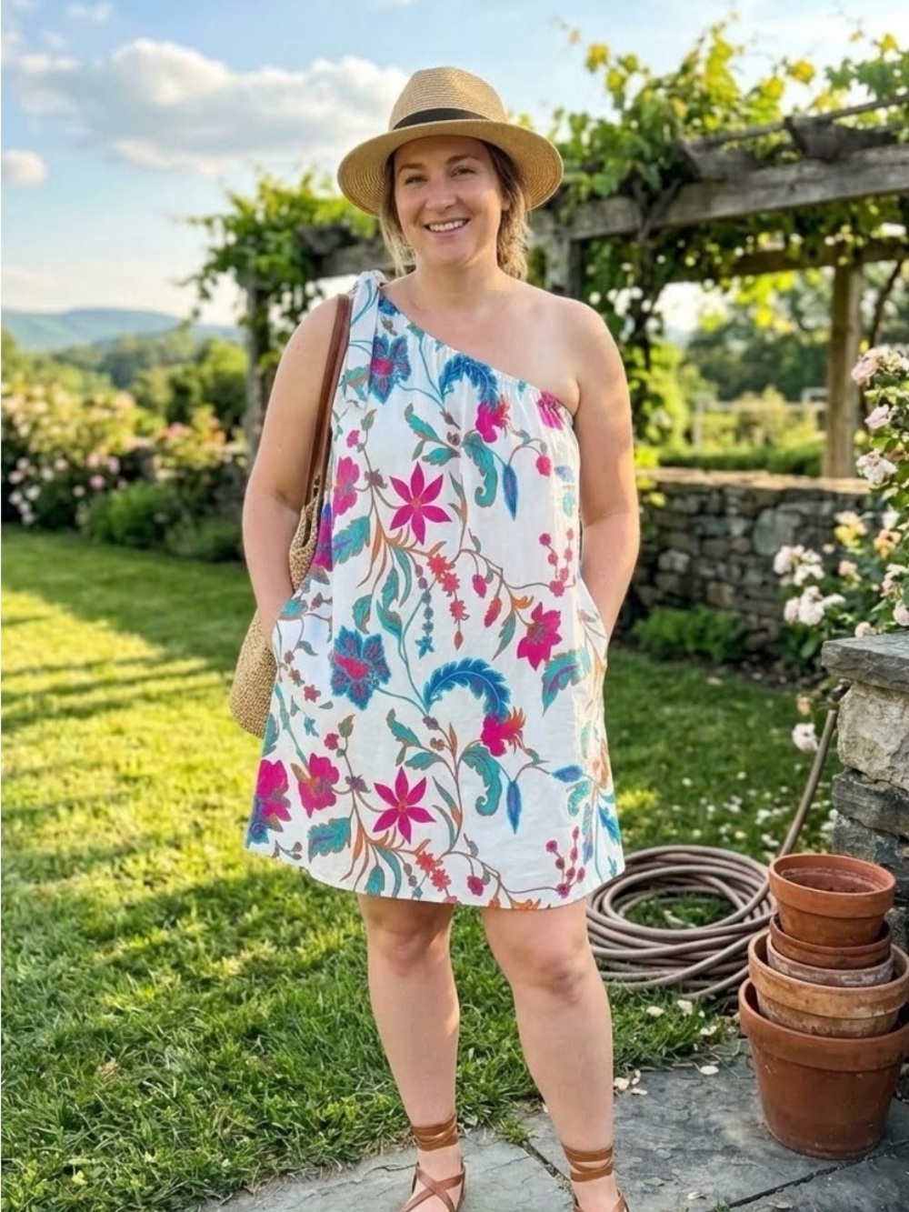 SUGARLIPS/ women’s/One-Shoulder Floral Sundress Flowers/ 2x / NWOT $89